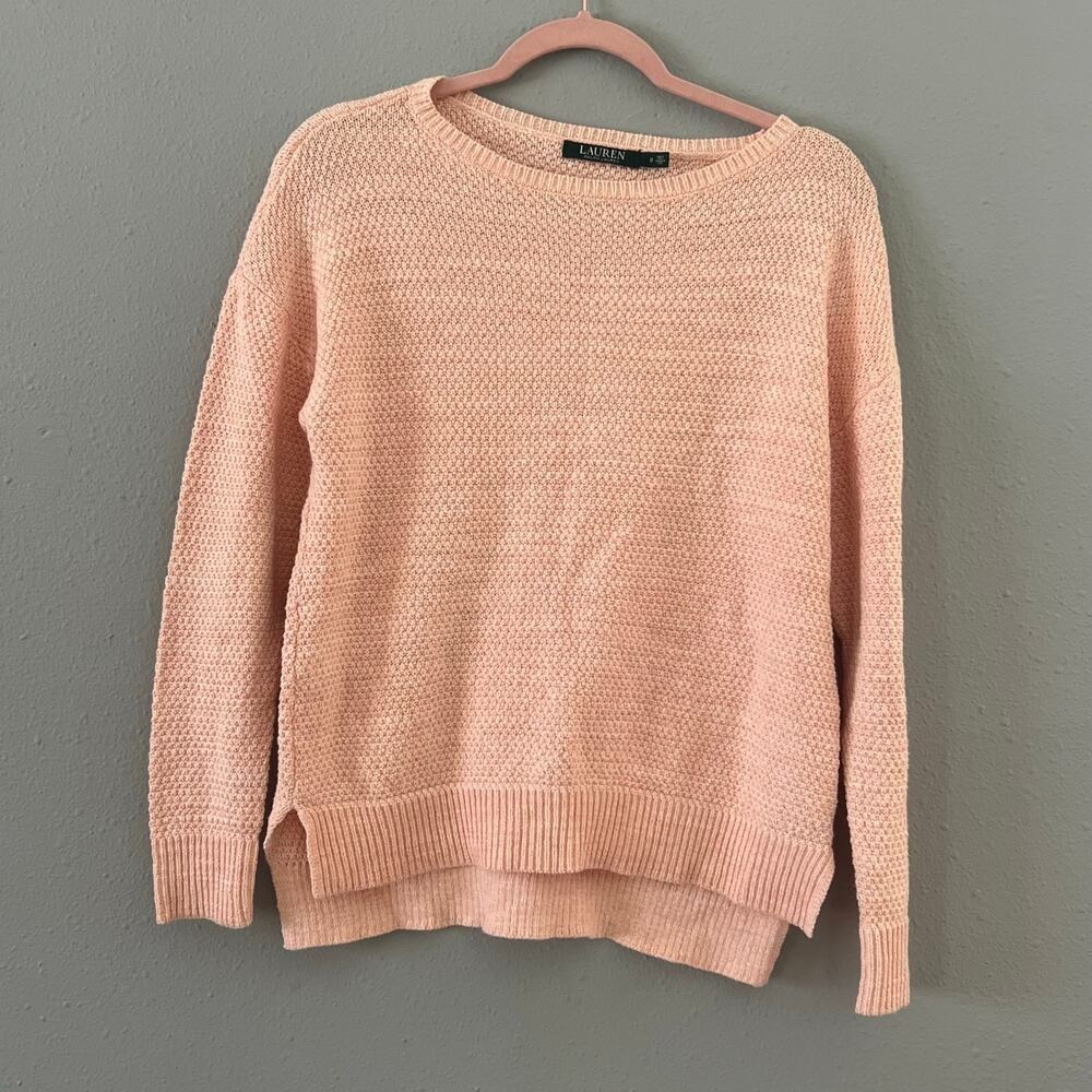 Lauren Ralph Lauren Cotton Knit Sweater Women's Size S‎ Light Pink Feminine